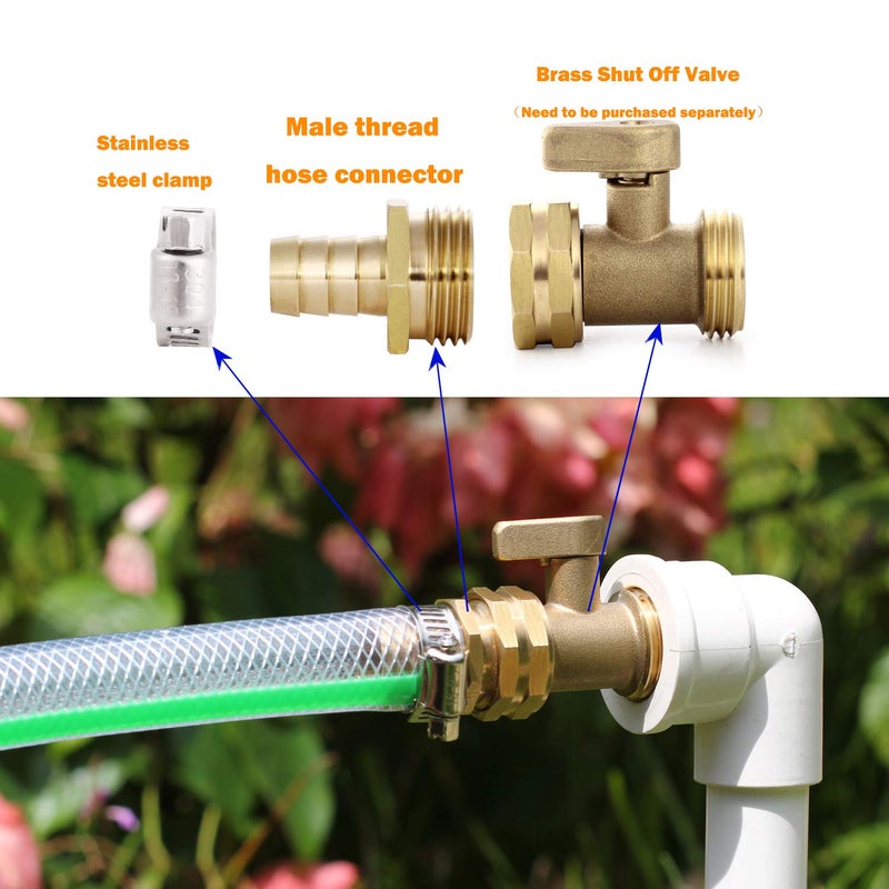 YELUN Solid Brass Garden Hose Repair Connector with Clamps Hose End Repair Kit,Fit for 3/4"Garden Hose Fitting,Male and Female Hose Fittings(3/4"-3 Set) - Image 5